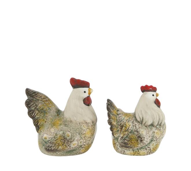 Figurine chicken terracotta 12.6x9.3x13.3cm A/2