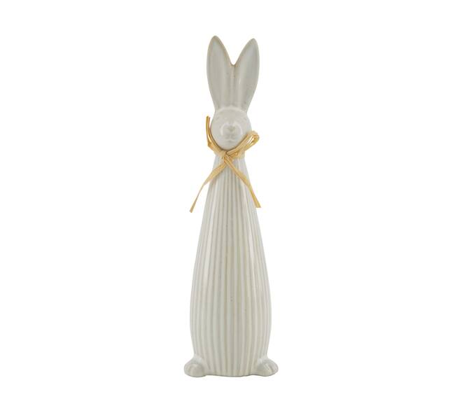 Figurine rabbit porcelain 6.3x6.3x22.2cm - Grey