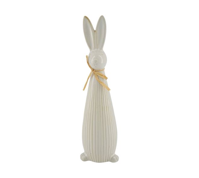 Figurine rabbit porcelain 8x7.5x28.2cm - Grey