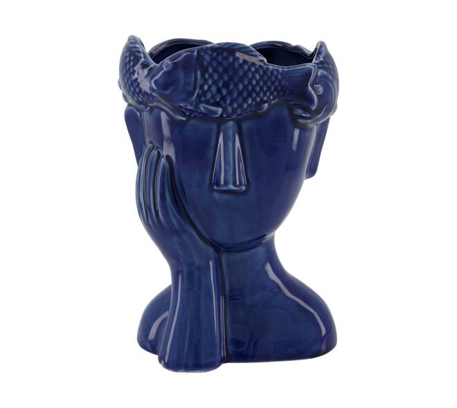 Vase face porcelain 16x15.8x23.3cm