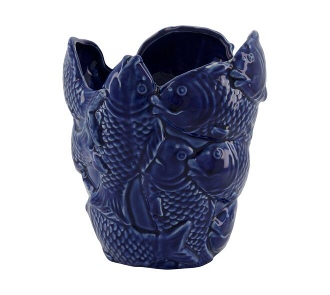 Planter fish porcelain 19x18.5x22.2cm - Blue
