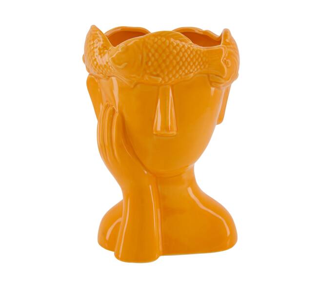 Vase fish porcelain 16x15.8x23.3cm - Orange