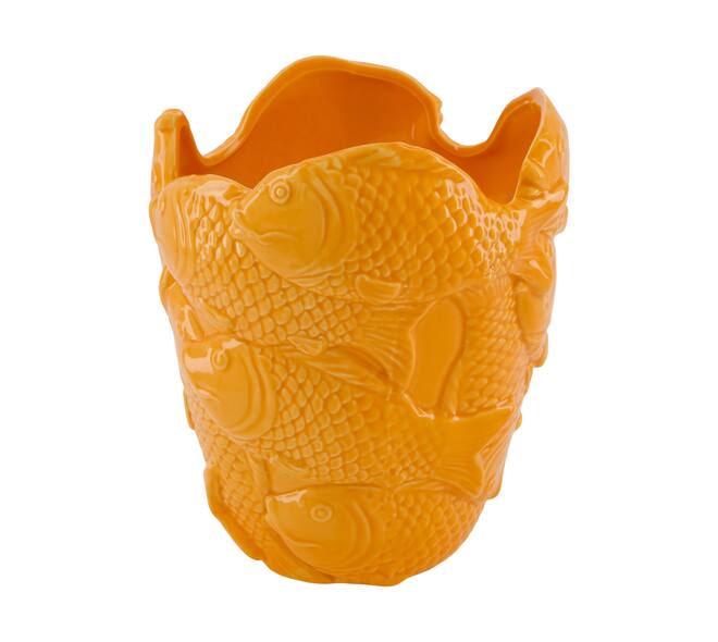 Planter fish porcelain 19x18.5x22.2cm - Orange