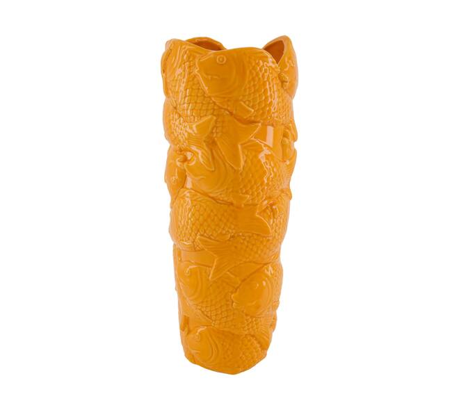 Vase fish porcelain 14.5x13.5x37cm - Orange