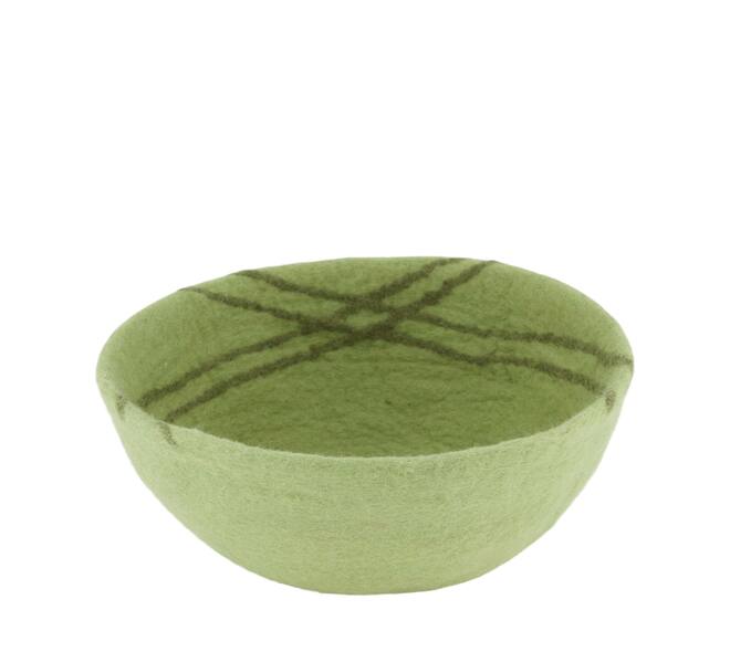 Basket round wool 26x26x11cm