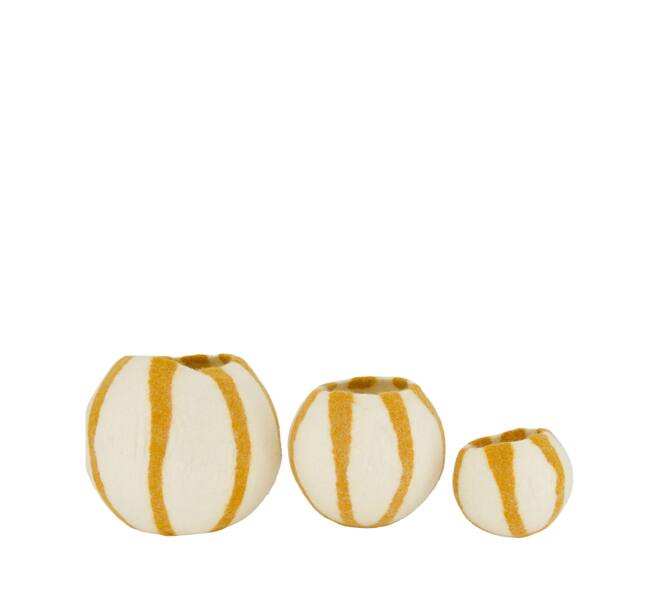 Basket round wool 24x24x21cm  - Yellow
