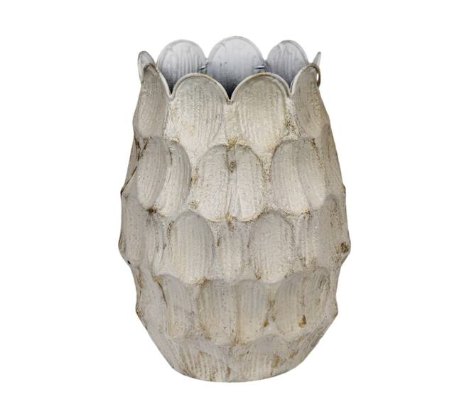 Vase metal 25x25x37.5cm - White