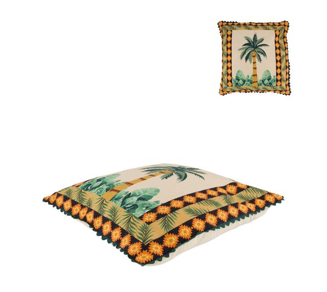 Cushion palm tree cotton 45x45x9cm - Multi