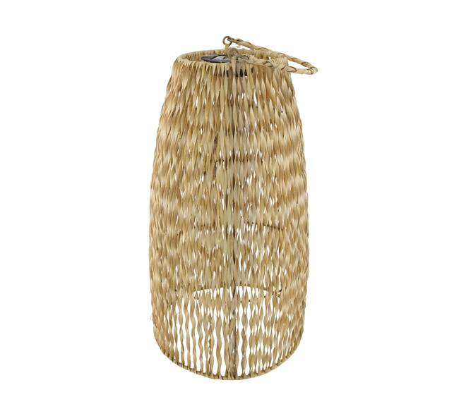 Lantern solar rattan 23x23x43cm - Natural