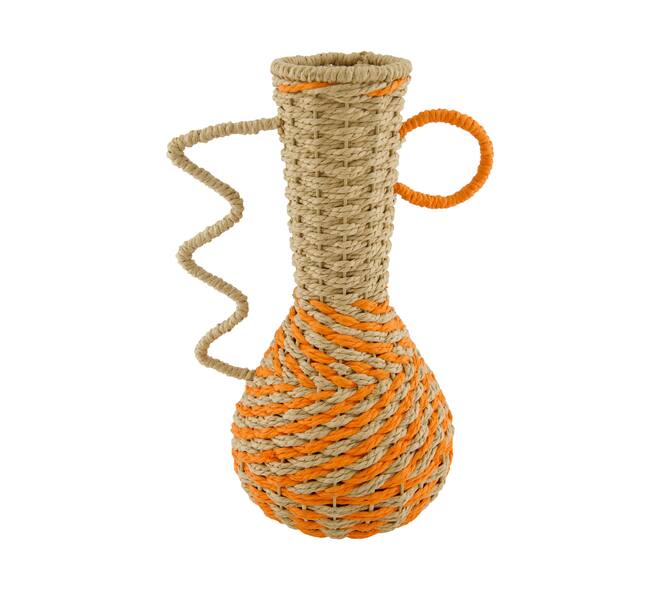 Vase paper rope 26x20x42cm - Orange