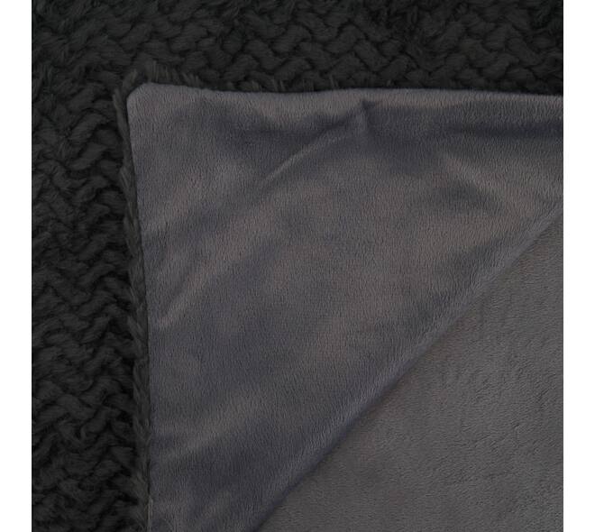 Plaid faux fur polyester 170x130x2cm - Blue