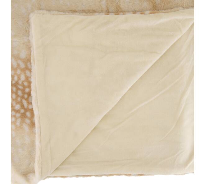 Plaid deer fur polyester 170x130x2cm