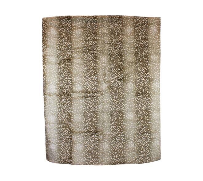 Plaid deer fur polyester 170x130x2cm - Brown