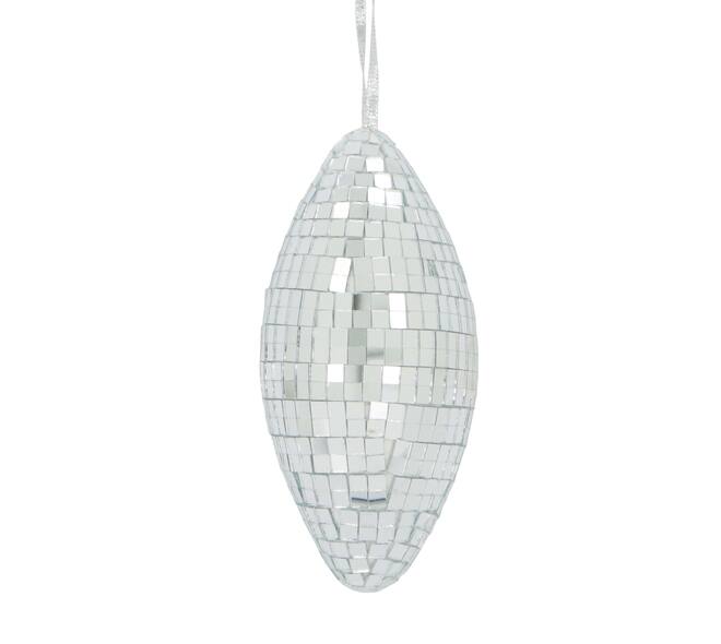 Hanger oval disco foam with hanger 6x6x13cm - Silver