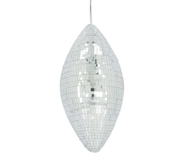 Hanger oval disco foam with hanger 17.5x17.5x38cm - Silver