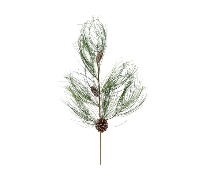 Branch pine needle with pine cones artificial 117x30x5cm - Green