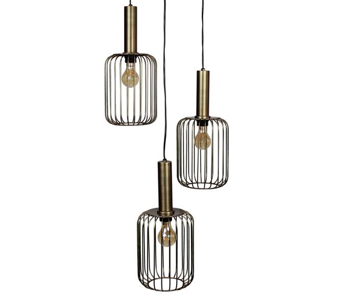 Ceiling light round metal 40x18x130cm - Bronze