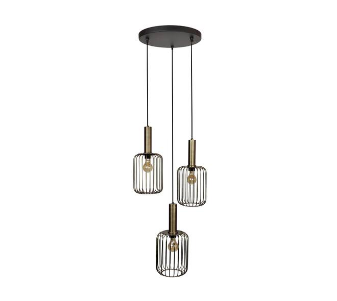 Ceiling light round metal 40x18x130cm - Bronze