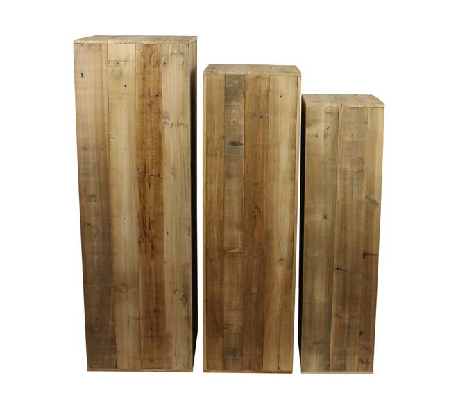 Pillar pine wood 38x38x118cm  - Natural