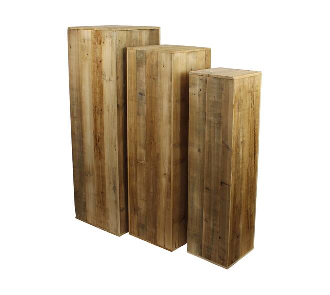 Pillar pine wood 38x38x118cm  - Natural