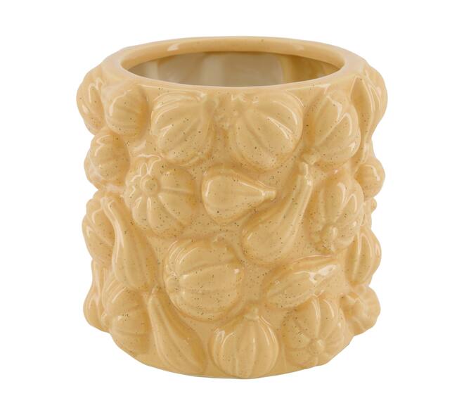 Planter round pumpkin ceramic 18x18x17cm