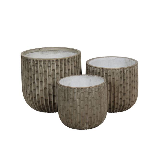 Planter round cement 37x37x36cm  - Gold