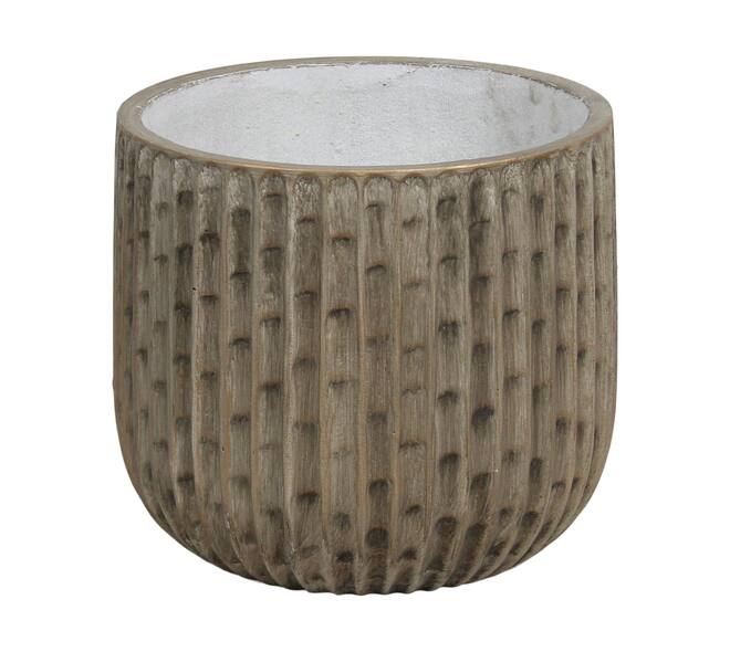 Planter round cement 37x37x36cm  - Gold