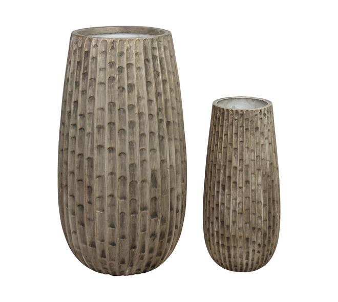 Planter round cement 38x38x70cm  - Gold