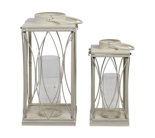 Lantern square metal 22x22x46.5cm S/2