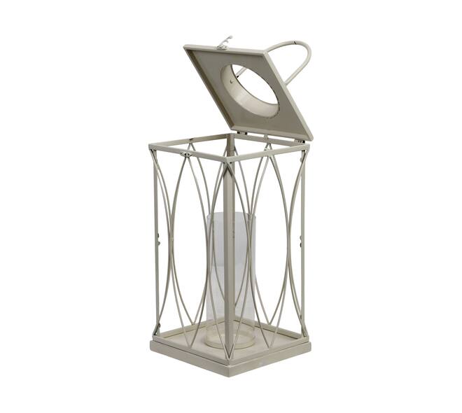 Lantern square metal 22x22x46.5cm S/2