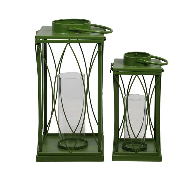 Lantern square metal 22x22x46.5cm S/2