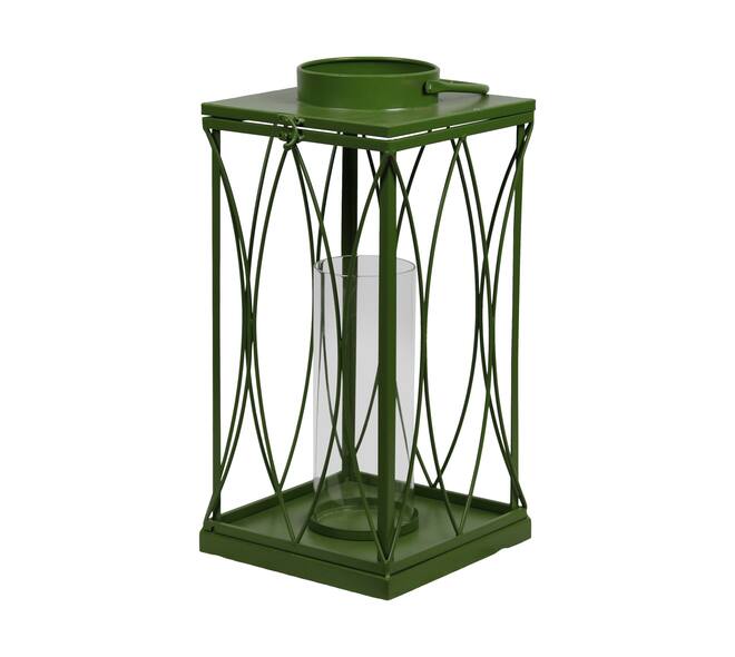 Lantern square metal 22x22x46.5cm S/2