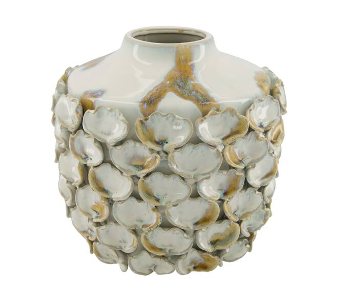 Vase round ceramic 25.5x25.5x23.5cm - White