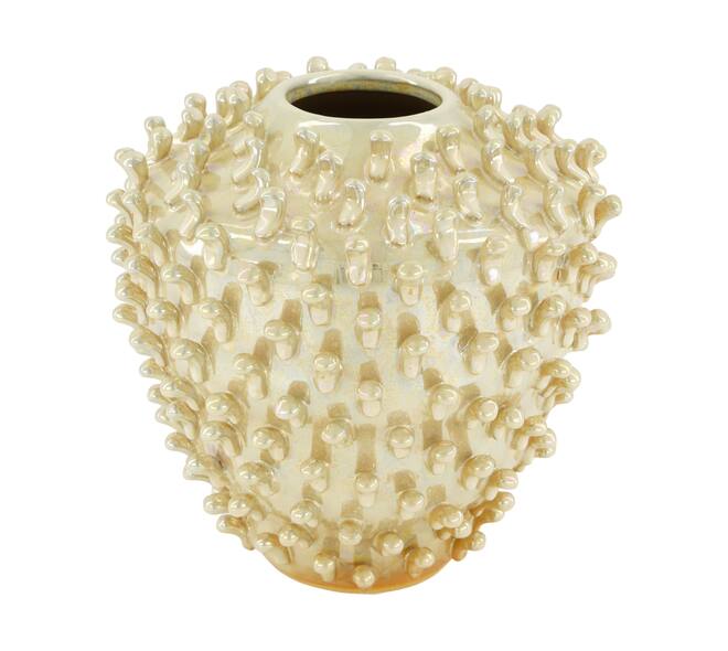 Vase round ceramic 21x21x20cm - White