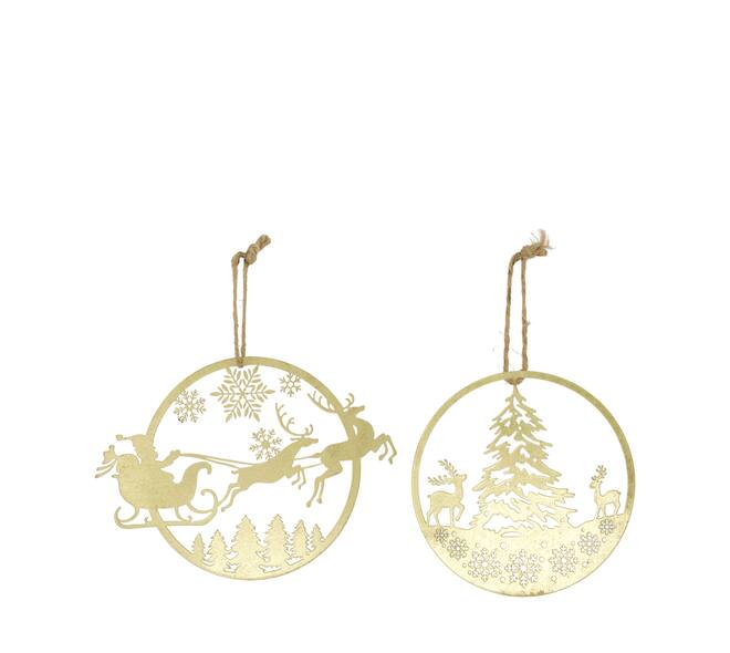 Hanger deer / santa / tree metal 24x0.1x18cm A/2