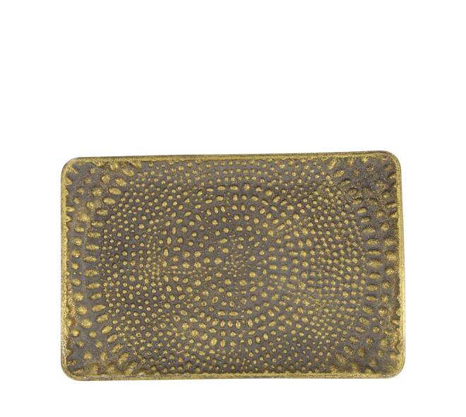Tray rectangular metal 28.5x18.5x1.5cm - Gold