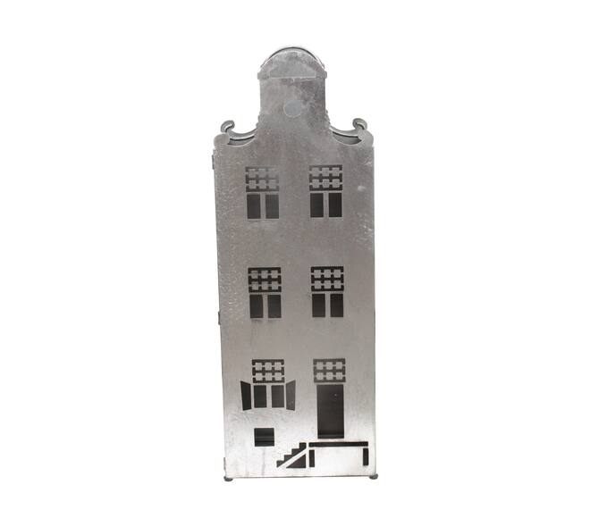 Statue house metal 18x28x78cm - Silver