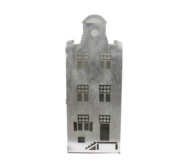 Statue house metal 29x46x118cm - Silver