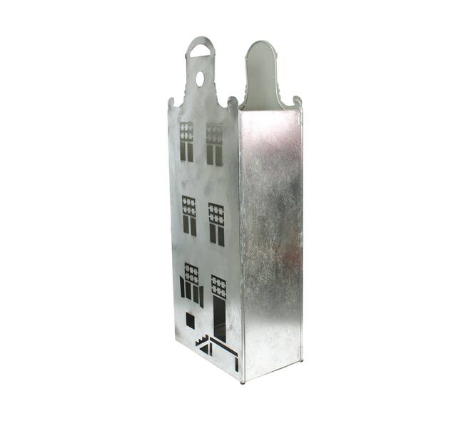 Statue house metal 29x46x118cm - Silver