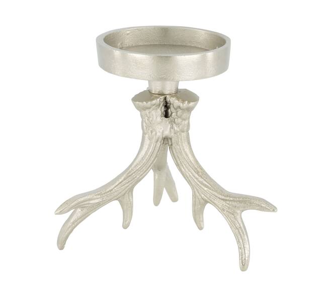 Pillar candle holder aluminium 15x14x14.5cm
