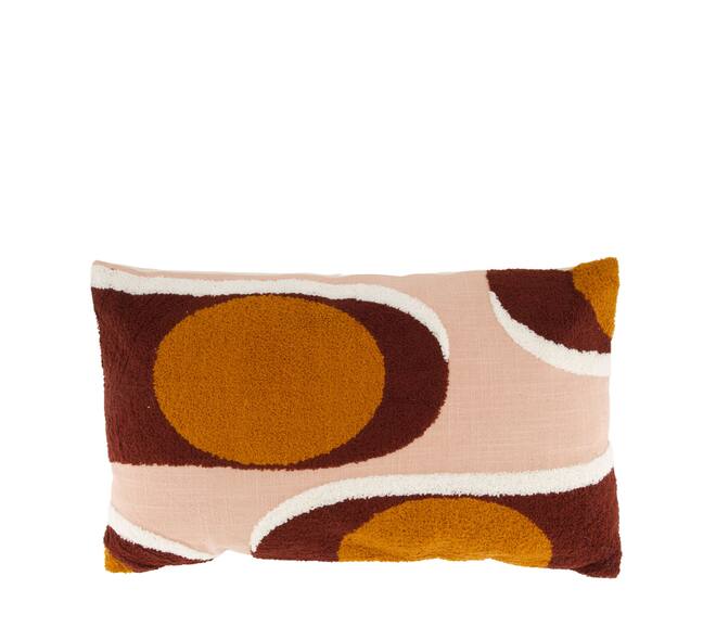 Cushion rectangular tufted pattern cotton 50x30x8cm
