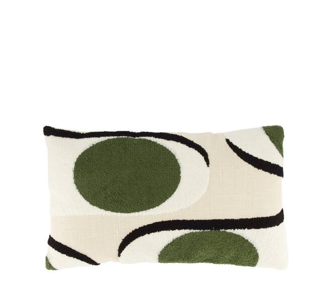 Cushion rectangular tufted pattern cotton 50x30x8cm