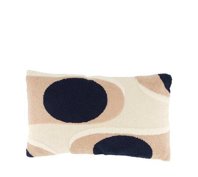 Cushion rectangular tufted pattern cotton 50x30x8cm