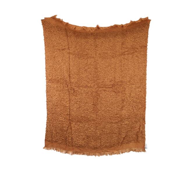Plaid rectangular boucle polyester 125x150x2cm - Orange