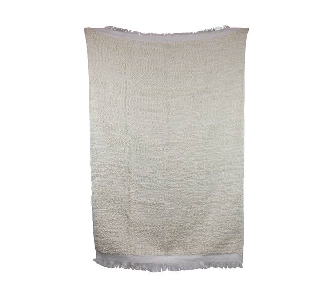 Plaid rectangular boucle polyester 125x150x2cm - White