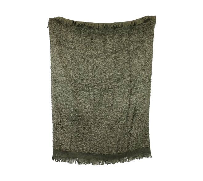 Plaid rectangular boucle polyester 125x150x2cm - Green