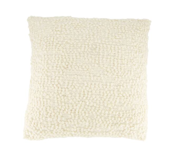 Cushion square boucle polyester 45x45x8cm - White