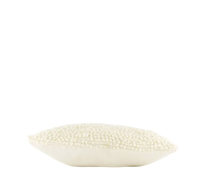 Cushion square boucle polyester 45x45x8cm - White