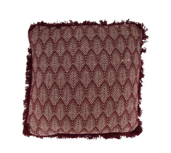 Cushion square leaf print cotton 45x45x8cm