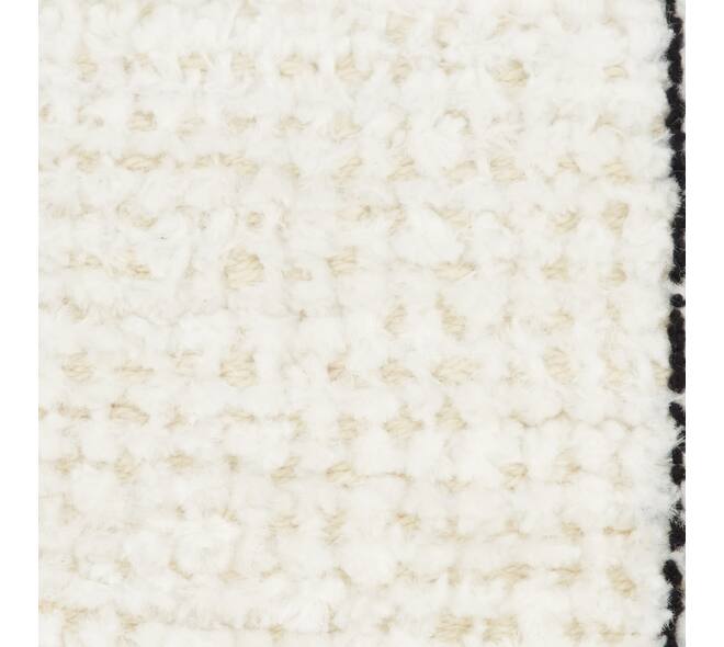 Cushion rectangular embroidery chenille cotton 50x30x8cm - White
